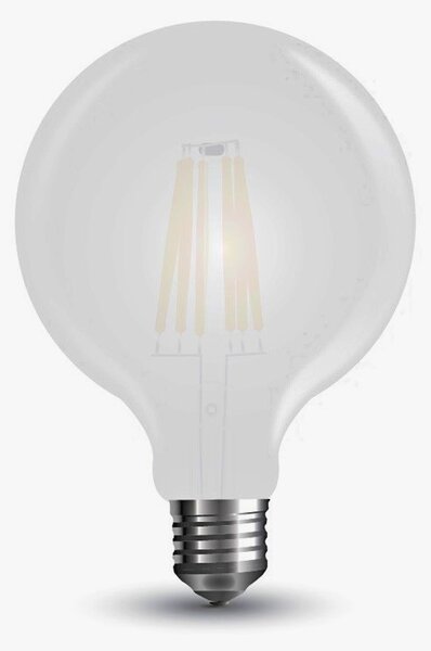 V-TAC Opálová LED filament žiarovka E27 G95 7W, Studená biela 6000 - 6500K