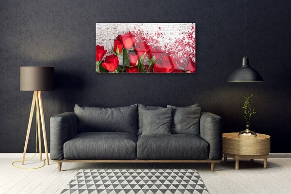Skleneny obraz Ruže kvety rastlina 100x50 cm 2 Prívesky