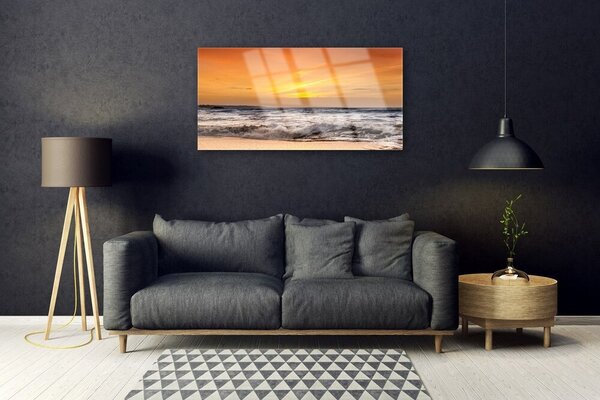 Skleneny obraz More slnko vlny krajina 100x50 cm 2 Prívesky