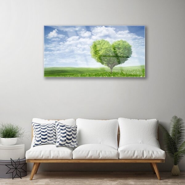 Skleneny obraz Strom srdce príroda 100x50 cm 2 Prívesky