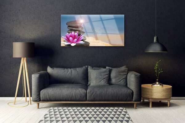 Skleneny obraz Kamene kvet umenie 100x50 cm 2 Prívesky