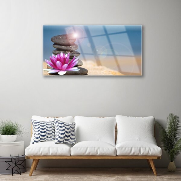 Skleneny obraz Kamene kvet umenie 100x50 cm 2 Prívesky