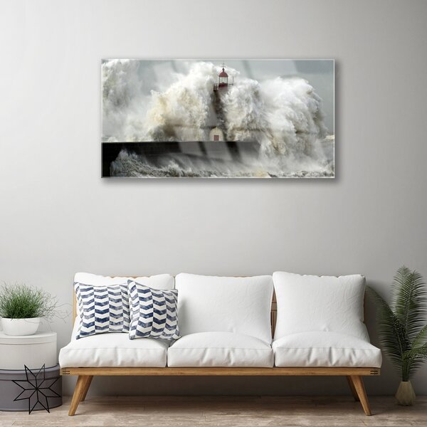 Skleneny obraz Maják krajina 100x50 cm 2 Prívesky