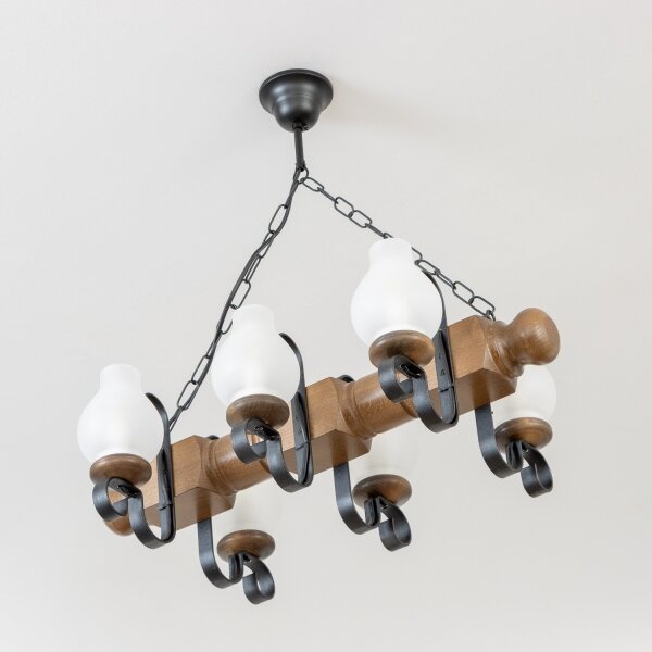 Brilagi - Luster na reťazi RUSTIC 6xE14/40W/230V buk/orech