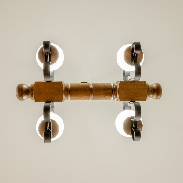 Brilagi - Luster na reťazi RUSTIC 4xE14/40W/230V buk/orech