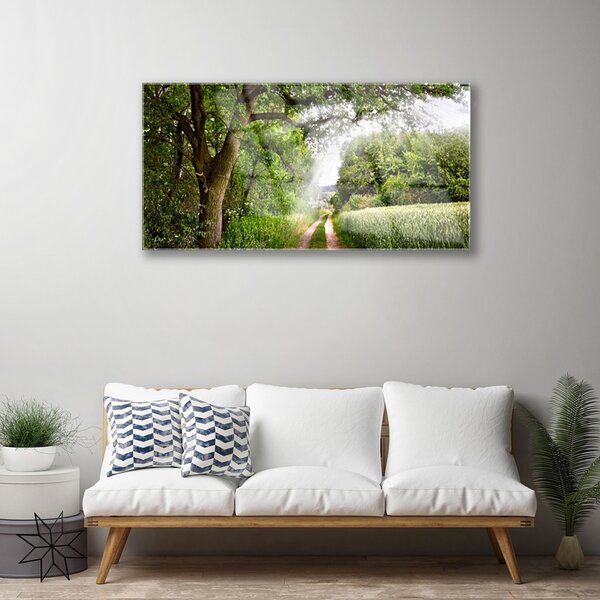 Skleneny obraz Stromy chodník príroda 100x50 cm 2 Prívesky
