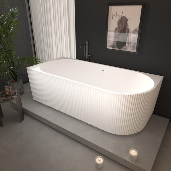 Erga Marina, rohová voľne stojaca vaňa 140x70 cm + odtoková zátka, ľavá, biela lesklá, ERG-MARINA-140070L-WH-WH