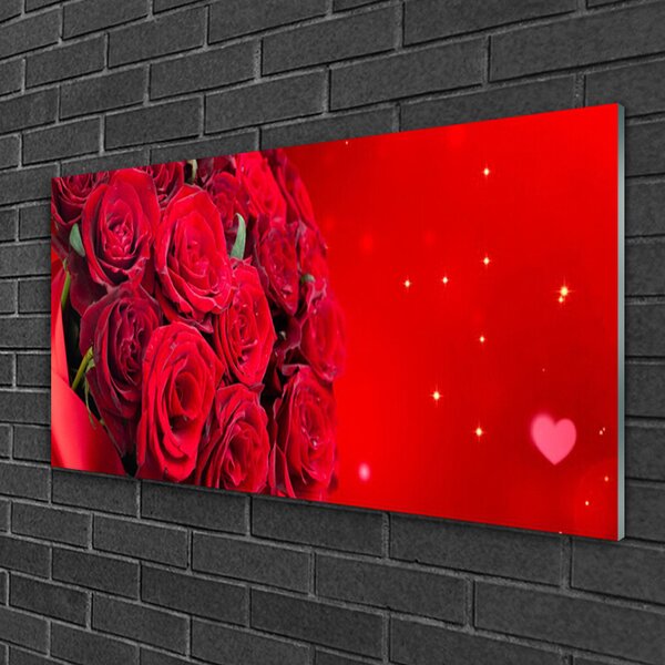 Skleneny obraz Ruže kvety rastlina 100x50 cm 2 Prívesky