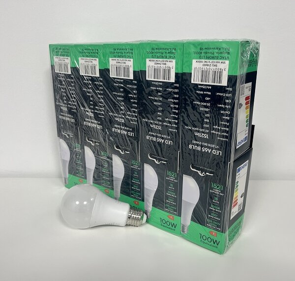 V-TAC PRO LED žiarovka E27 A65 15W s CREE čipmi, 6+4ks zadarmo, Teplá biela 2500 - 3000K