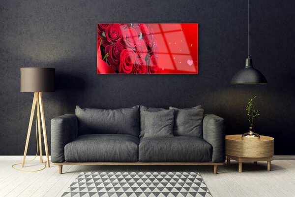 Skleneny obraz Ruže kvety rastlina 100x50 cm 2 Prívesky
