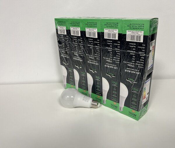 V-TAC LED žiarovka E27 A65 17W, 8+2ks zadarmo, Studená biela 6000 - 6500K