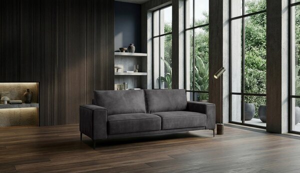 Antracitová pohovka z imitácie kože 224 cm Copenhagen – Scandic