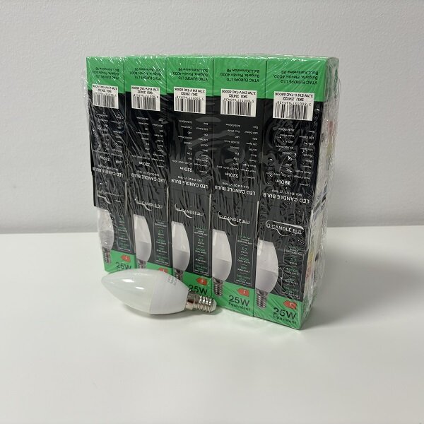 V-TAC Mliečna LED sviečka E14 C37 3,7W, 7+3ks zadarmo, Studená biela 6000 - 6500K