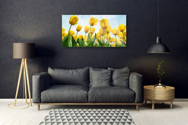 Skleneny obraz Tulipány kvety rastlina 100x50 cm 2 Prívesky