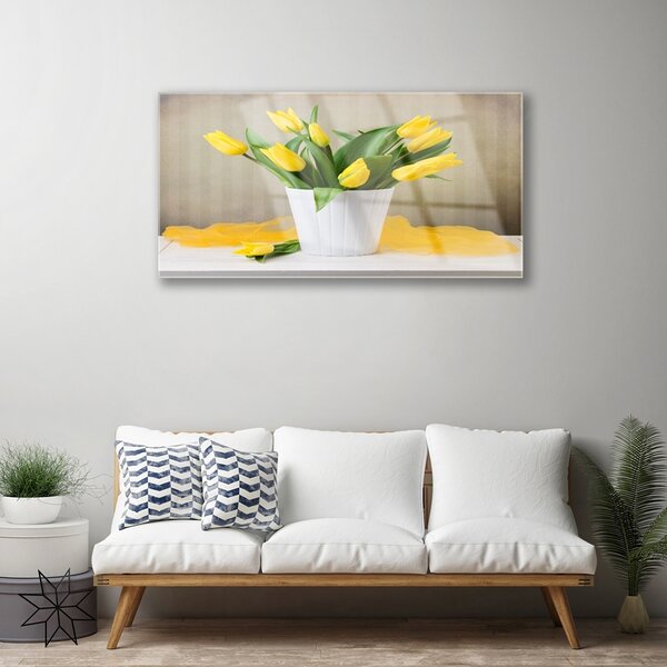 Skleneny obraz Tulipány kvety rastlina 100x50 cm 2 Prívesky