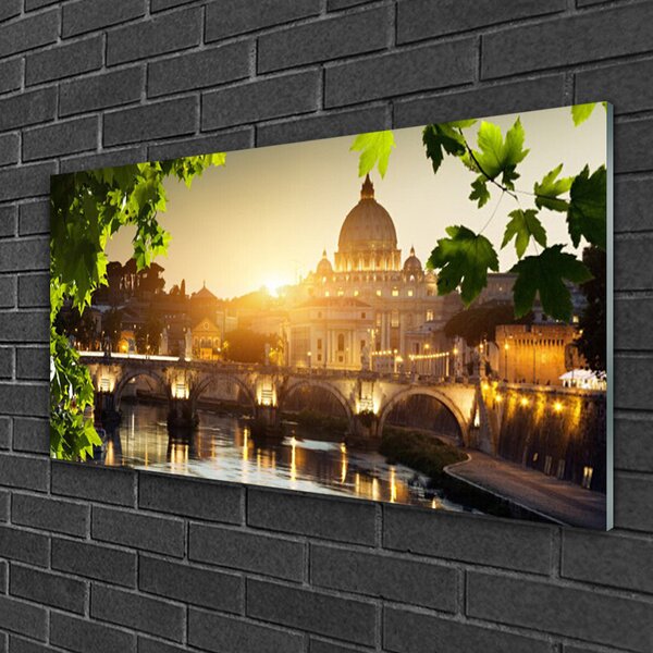 Skleneny obraz Most mesto architektúra 100x50 cm 2 Prívesky