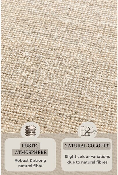 Krémovobiely jutový koberec 160x230 cm Bouclé – Hanse Home