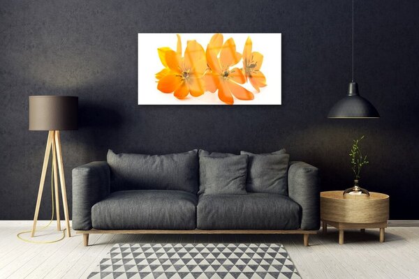 Obraz na skle Oranžové kvety 100x50 cm 2 Prívesky