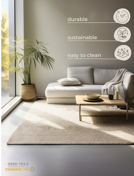 Krémovobiely jutový koberec 160x230 cm Bouclé – Hanse Home