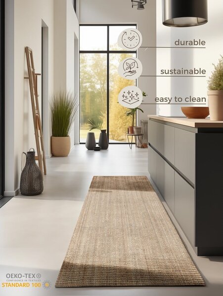 Jutový behúň v prírodnej farbe 80x200 cm Bouclé – Hanse Home