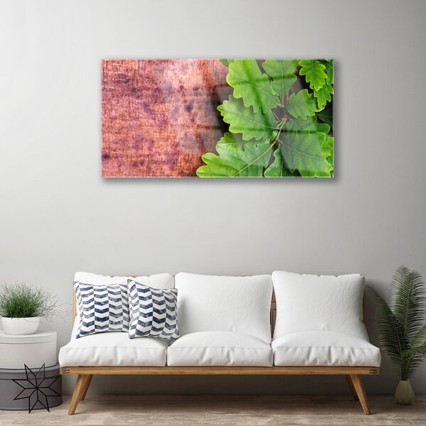 Obraz na skle Listy dub 100x50 cm 2 Prívesky