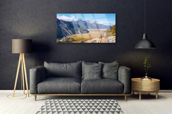 Obraz na skle Hory údolie príroda 100x50 cm 2 Prívesky