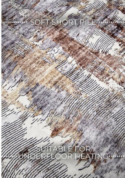 Sivý koberec 200x290 cm Malard Copper Gold – Elle Decoration