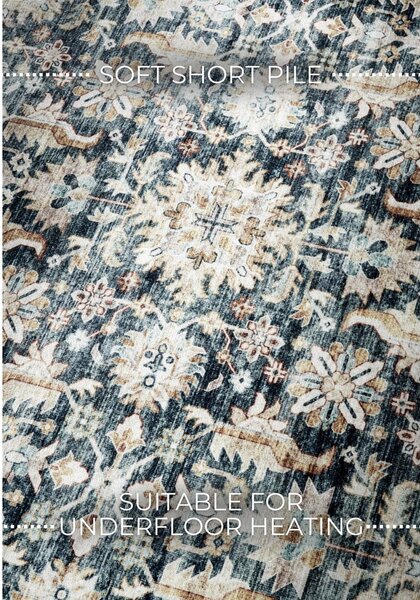 Modrý koberec 80x150 cm Saveh Blue Cream – Elle Decoration