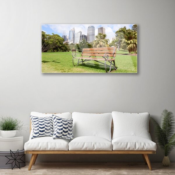 Obraz na skle Park mrakodrapy príroda 100x50 cm 2 Prívesky
