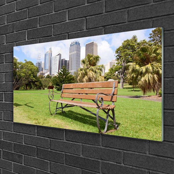 Obraz na skle Park mrakodrapy príroda 100x50 cm 2 Prívesky