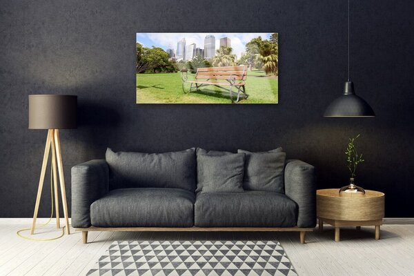 Obraz na skle Park mrakodrapy príroda 100x50 cm 2 Prívesky