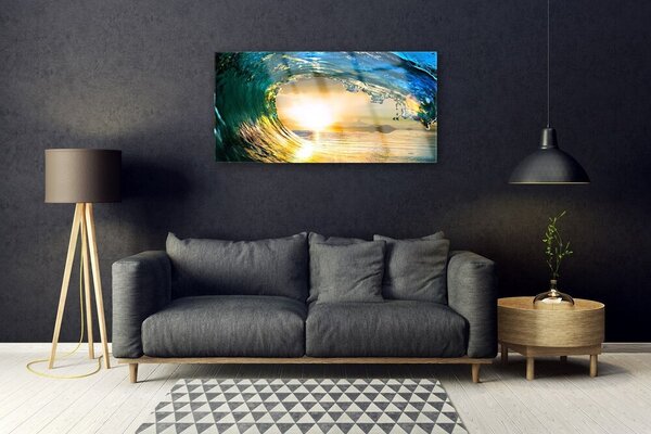 Obraz na skle Vlna more západ príroda 100x50 cm 2 Prívesky