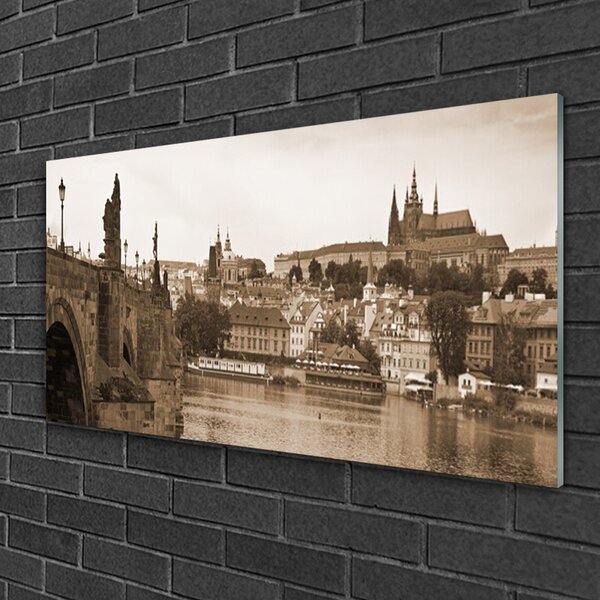Obraz na skle Praha most krajina 100x50 cm 2 Prívesky