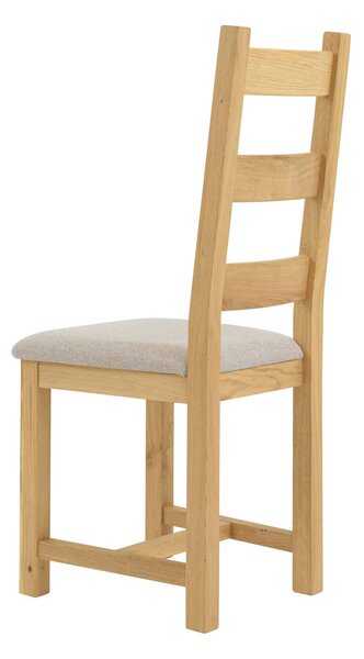 Dubová stolička Ladder Back béžová látka