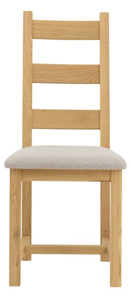 Dubová stolička Ladder Back béžová látka