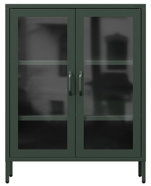 Vitrína GINA, 800 x 1015 x 400 mm, Modern: fľaškovo zelená farba