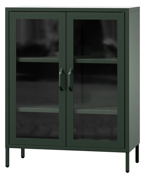 Vitrína GINA, 800 x 1015 x 400 mm, Modern: fľaškovo zelená farba
