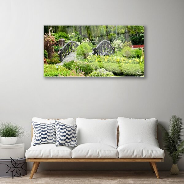 Obraz na skle Botanická záhrada most umenie 100x50 cm 2 Prívesky