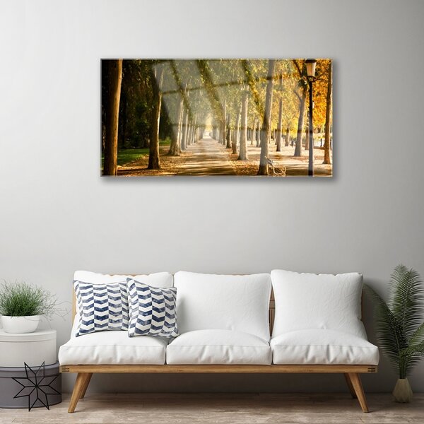 Obraz na skle Park alej príroda 100x50 cm 2 Prívesky