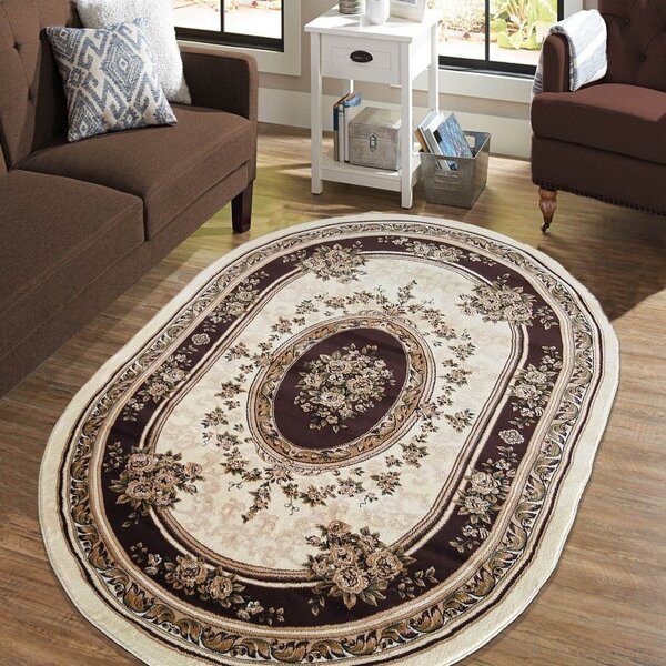 Exkluzívny oválny koberec v hnedej farbe Hnedá Šírka: 200 cm | Dĺžka: 300 cm