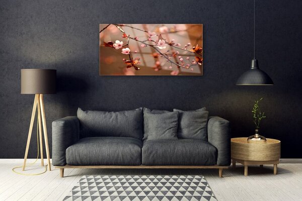 Obraz na skle Biele kvety 100x50 cm 2 Prívesky