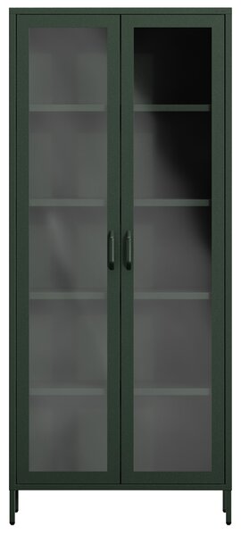 Vitrína ANGELO, 800 x 1850 x 450 mm, Modern: fľaškovo zelená
