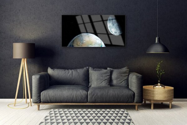 Obraz na skle Mesiac zeme vesmír 100x50 cm 2 Prívesky