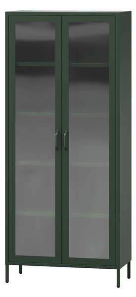 Vitrína ANGELO, 800 x 1850 x 450 mm, Modern: fľaškovo zelená