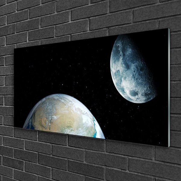 Obraz na skle Mesiac zeme vesmír 100x50 cm 2 Prívesky