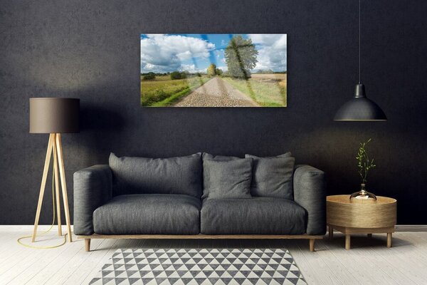 Obraz na skle Dedina cesta dlažba krajina 100x50 cm 2 Prívesky