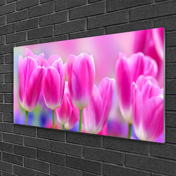 Obraz na skle Tulipány 100x50 cm 2 Prívesky