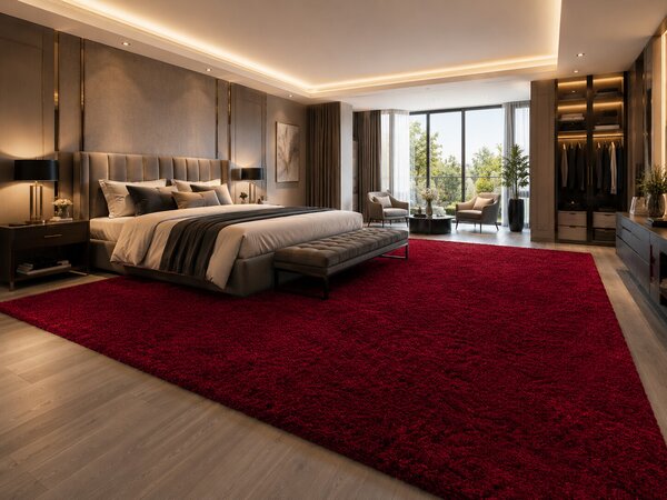 Ayyildiz, Kusový koberec Life Shaggy 1500 red, 80x150, červená, obývacia izba