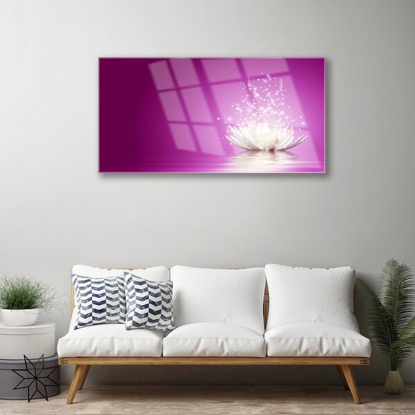 Obraz na skle Kvet lotosu 100x50 cm 2 Prívesky