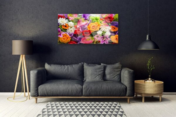 Obraz na skle Kvety 100x50 cm 2 Prívesky